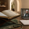 Open Mushaf with an online Quran teacher demonstrating scholar-guided Quran memorization techniques