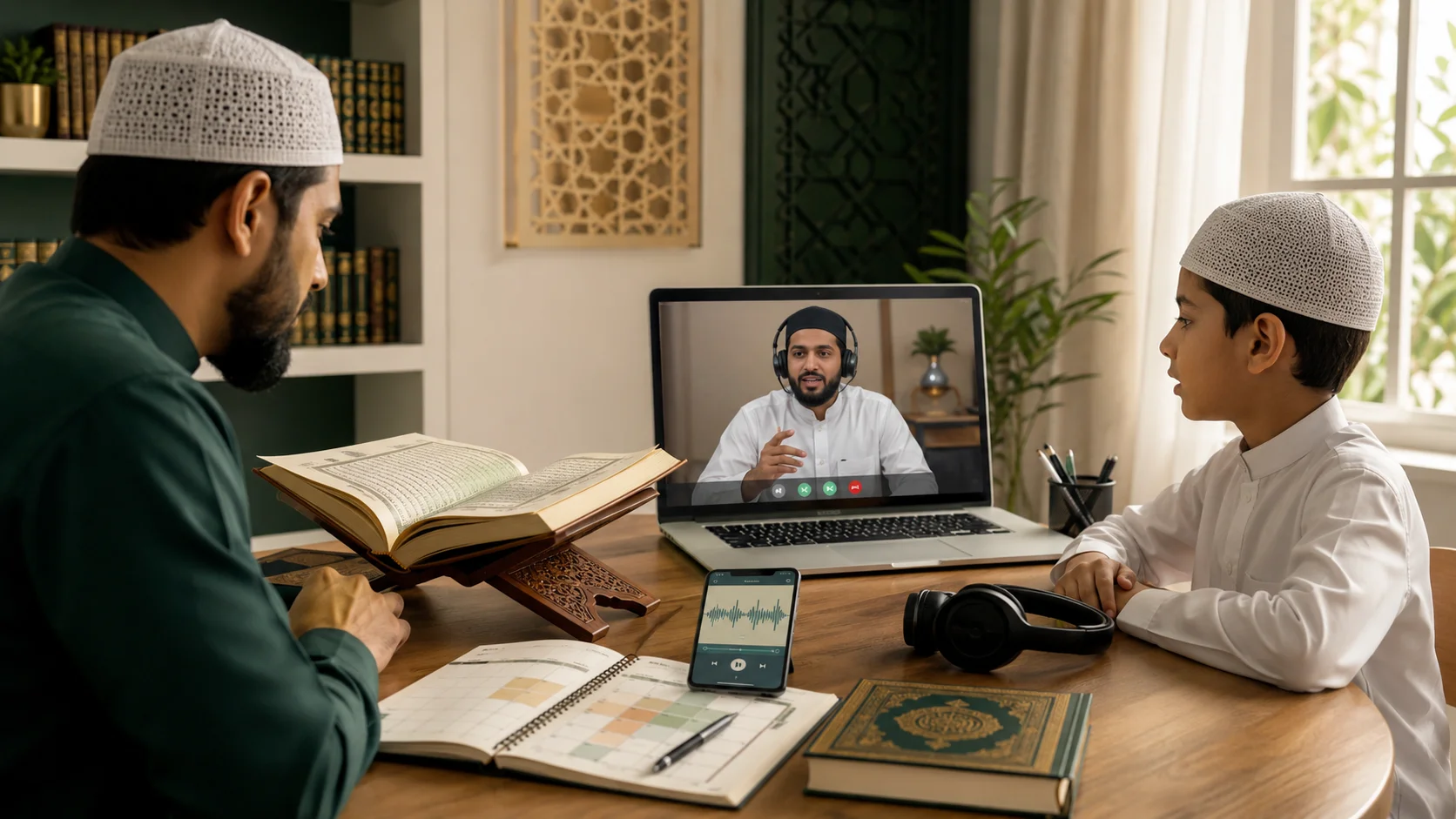 Online Quran memorization tools supporting listening, reading, recitation and teacher feedback