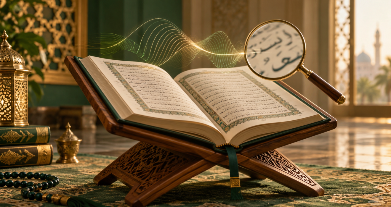 Open Quran illustrating how Tajweed protects pronunciation and meaning